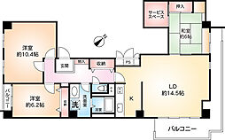 港南台コートハウス1号棟 3LDKの間取図画像