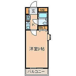 エクレール南町田 1Kの間取図画像