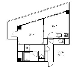パーレンス要町 5階1DKの間取り