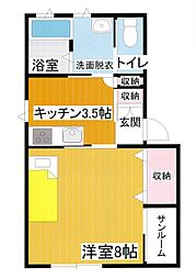 メゾン・ド・アールA 1Kの間取図画像