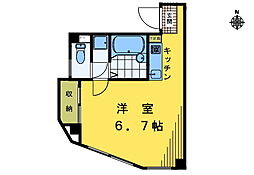 ブライト・Ｔ 1階ワンルームの間取り