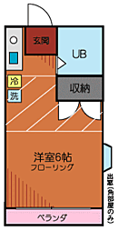 ＪＯＹ６１５ 2階ワンルームの間取り
