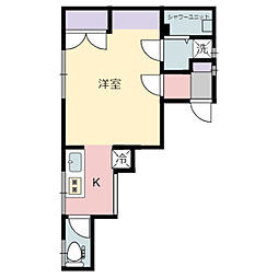 仙台市営南北線 勾当台公園駅 徒歩10分の賃貸アパート 1階1Kの間取り