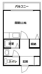 MKマンション 3階ワンルームの間取り