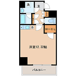 仙台市営南北線 勾当台公園駅 徒歩3分の賃貸マンション 7階1Kの間取り