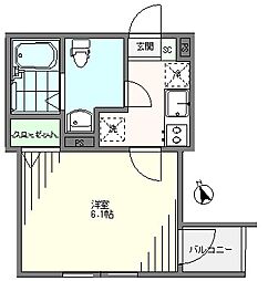 モアナコースト矢向駅前 1階1Kの間取り