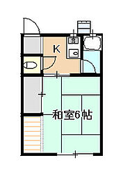 岡山電気軌道清輝橋線 清輝橋駅 徒歩7分の賃貸マンション 3階1Kの間取り