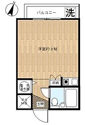 川崎互恵ビルシャンボール川崎砂子 ワンルームの間取図画像