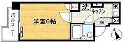 スカイコート川崎6 1Kの間取図画像