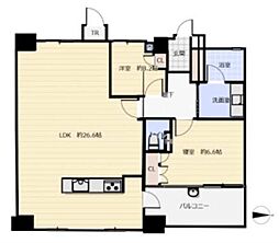 プレティナレジデンス瑞穂田辺通 2LDKの間取り