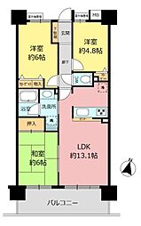 ダイアパレス赤池駅前 3LDKの間取り