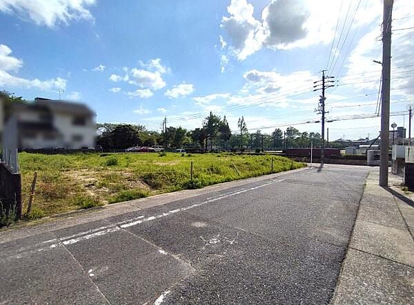 現地と前面道路(北側公道より撮影)