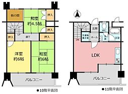 天白第三住宅1棟 3LDKの間取図画像