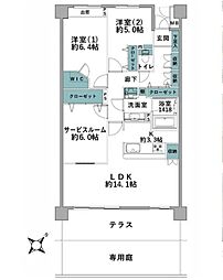 藤和ライブタウン緑山壱番館 2SLDKの間取図画像