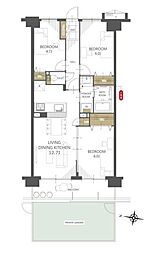 マイキャッスル三ッ境2 3LDKの間取図画像
