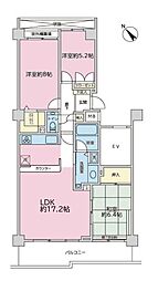 ヒルトップ横濱根岸セントラルコート 3LDKの間取図画像