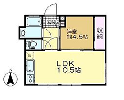 信誠コーポ 1LDKの間取図画像