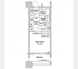 コンフォリア笹塚 1Kの間取図画像
