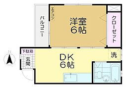 クライナーホーフ 1DKの間取図画像