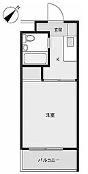 マリーナハウス横浜2番館 ワンルームの間取図画像