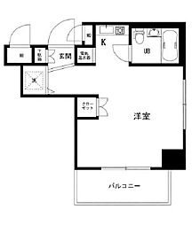ビッグヴァン磯子ステイツ ワンルームの間取図画像