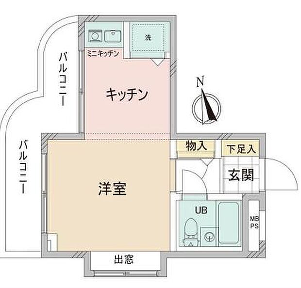 ライオンズマンション新横浜Ａ館(1R) 1階の間取り