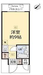 セザール第三伊勢佐木町 1Kの間取図画像