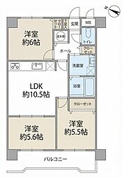 ライオンズマンション上星川 3LDKの間取図画像