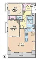 レクセル新子安 2LDKの間取図画像