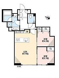 ザ・ヨコハマタワーズタワーウエスト 2LDKの間取図画像