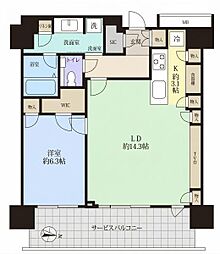 ザ・ヨコハマフロントタワー 1LDKの間取図画像