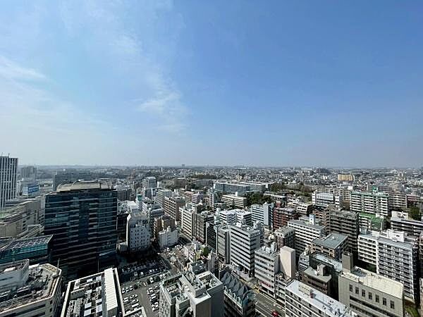視界を遮る近接建物がなく、抜けの良い空と街並みのコントラストが印象的な眺望となっています。晴天時には遠方の街並みまで見渡せ、季節や天候により表情を変える眺めも魅力の一つです。