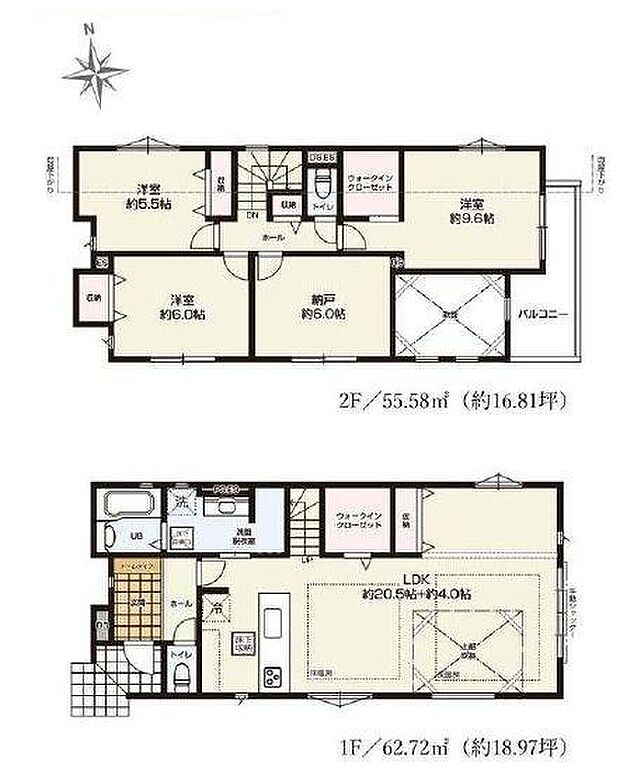 キッチンまわりから洗面室、浴室へとスムーズに行き来できる機能的な動線設計。日々の家事負担をしっかりと軽減してくれます。充実の収納スペースを備えた3SLDKです。