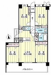 コスモ鶴見岸谷公園 4LDKの間取図画像