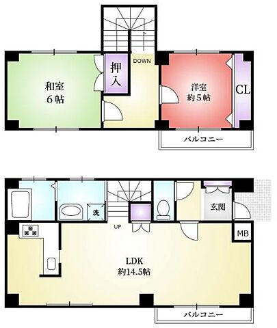 間取り ピースコート2 4階/-