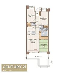 コスモ市川妙典 3LDKの間取図画像