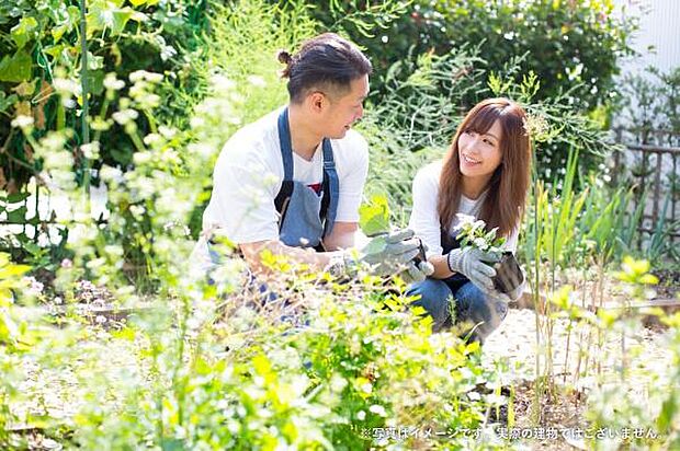 プライベートガーデンでは家庭菜園もおすすめ♪ご家族みんなでお庭時間も楽しめます!※画像はイメージです