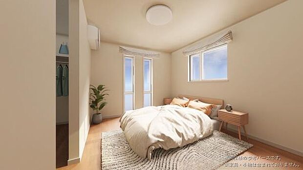 寝室には広々としたウォークインクローゼット！家族分収納するのにも安心な広さです♪※同仕様の参考画像です。家具・小物は含まれておりません