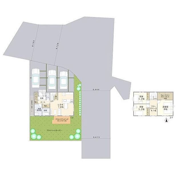 LDKは16帖で家族の距離感がちょうどいい広さ！各所に収納を設け、過ごしやすい間取りです◎