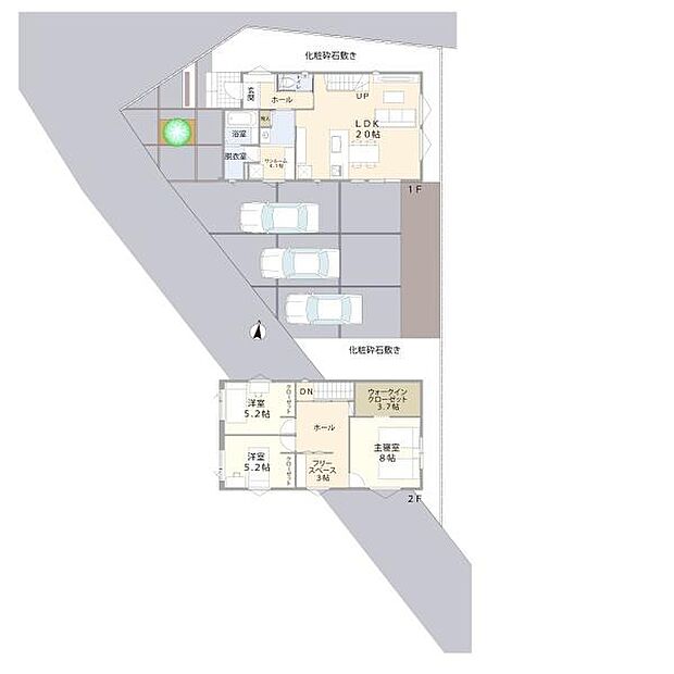 LDKは広々20帖以上!家族で過ごす空間を広くとった間取りです◎