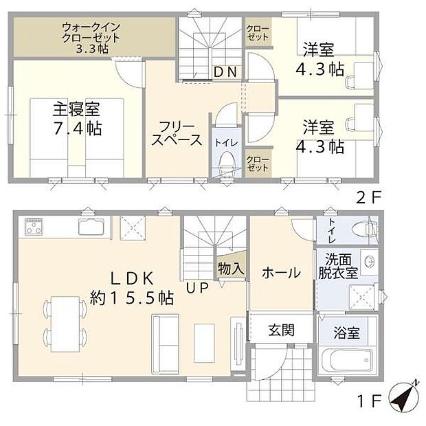建物本体価格／1、980万円（税込）　建物面積／89.42平米3000棟の実績の中から人気のプランを採用しています！※掲載の建物プランは参考としての一例です。