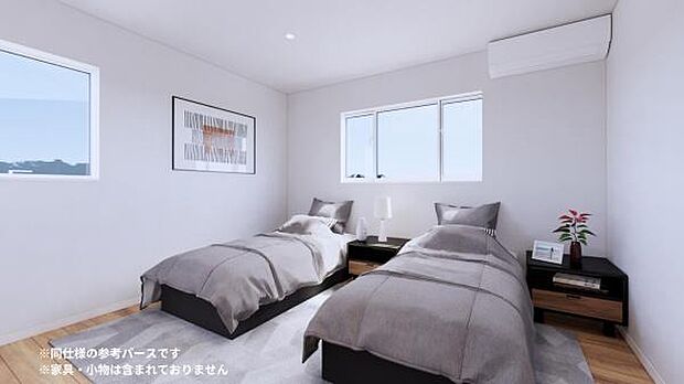 寝室は2面採光。ゆったりとした時間が過ごせます。※同仕様の参考画像です。