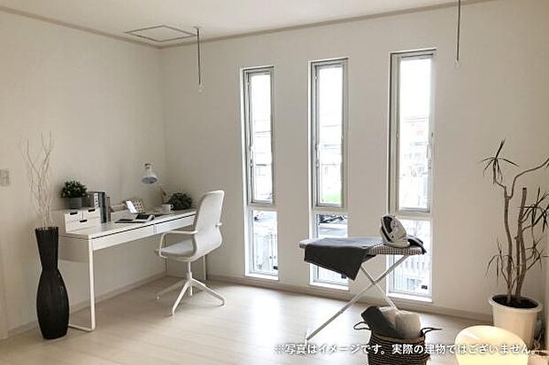 ユニテハウスにはベランダがありません。2Fホールは洗濯スペースとして活用するのがおすすめ。置き畳を置いて、和の空間にしたり、家事室にしたり使い方が自由♪