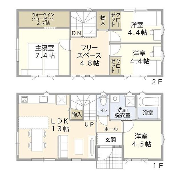 建物本体価格／1980万円（税込）　建物面積／89.42平米3000棟の実績の中から人気のプランを採用しています！※掲載の建物プランは参考としての一例です。