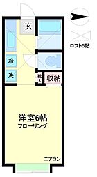 スカイパレスM2 ワンルームの間取図画像