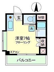 エクセレント ワンルームの間取図画像