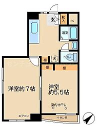 ドミール西調布 2DKの間取図画像