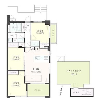 間取り フェイムビューテラス港南中央 6階/-
