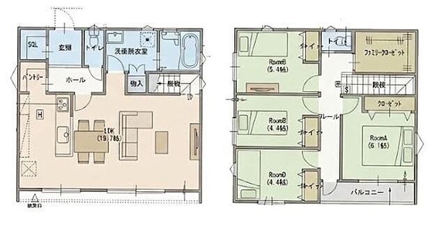 ゆとりの敷地は約52坪、19帖超えのＬＤＫとお庭が魅力な一戸建