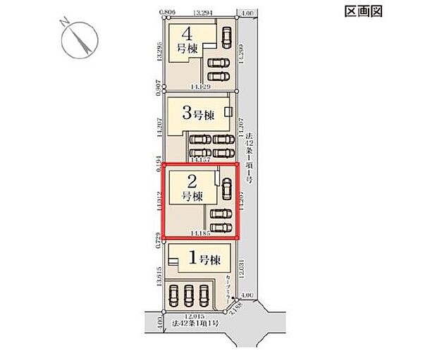 便利な交通アクセスが期待できる区画です。各区画が整然と配置されています。駐車スペースも十分に確保されています。快適な生活をサポートする設計となっています。